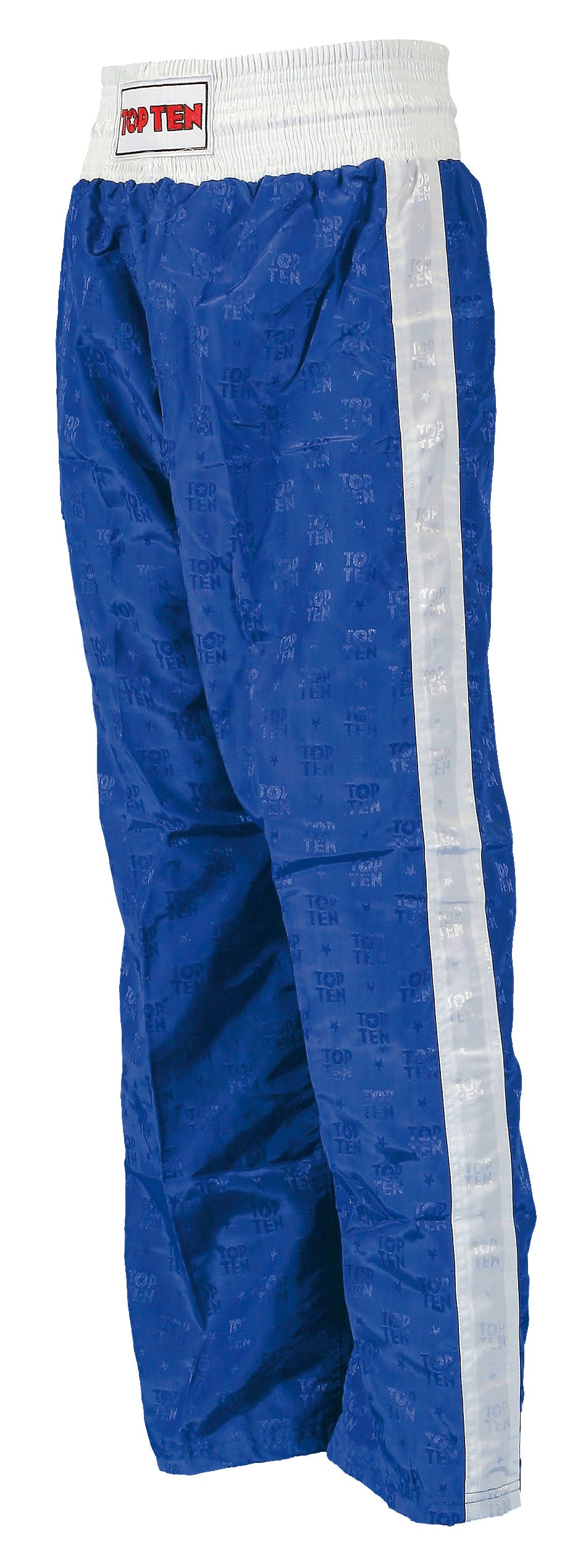 Top Ten Kickboxing Pants Blue with White Stripe